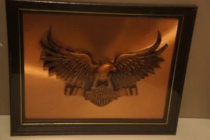 Harley Davidson Framed Art 3D Eagle exhibición de cobre mancave - RARA DIFÍCIL DE ENCONTRAR - NUEVA - Imagen 1 de 8