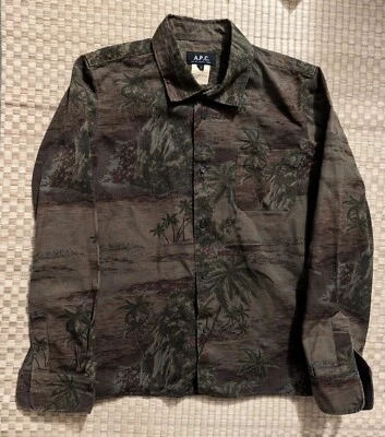 A.P.C. Palm Print Canvas Shirt Women's Size Medium Made in France - Image 1 of 4