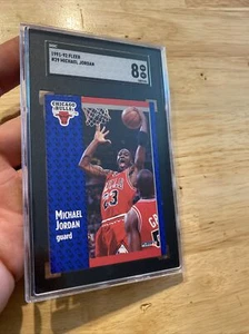 Michael Jordan SGC 8 Vintage Fleer 1991 Collector Card Chicago Bulls Last Dance - Picture 1 of 14