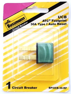 Bussmann UCB 30 Amp ATC Footprint Circuit Breaker Type 1 12 VDC Auto Reset - Picture 1 of 9