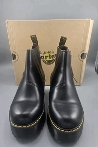 Botas Dr Doc Martens Rometty II Cuero Negro Plataforma Grunge Mujer’s 8 - Imagen 1 de 10