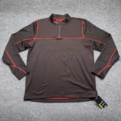 Under Armour Hombres Cold Gear 1/4 Cremallera Pullover Capa Base Talla XL Rojo NUEVO Foto 1 de 4