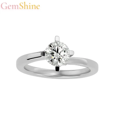 1–3 CT Lab Grown Diamond Solitaire Ring 18K Gold Round Cut IGI Certified D/VVS1 - Image 1 of 4