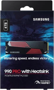 Samsung 990 PRO 4TB NVMe SSD with Heatsink PCIe 4.0 x4 7,450 MB/s  - MZ-V9P4T0CW - Picture 1 of 5