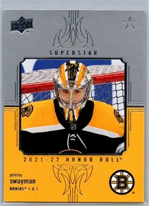 Rollo de Honor Jeremy Swayman #HR-48 Rookie RC 2021-22 Upper Deck Series 1 - Imagen 1 de 2