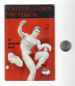 GRECIAN GUILD PICTORIAL Jan. 1958 Beefcake, Quaintance Cover & Art, Scarce Issue - Imagen 1 de 3