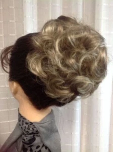 HAYLEY MONA LISA short curly hairpiece BLACK BROWN BLONDE RED GREY Claw Clip On - Picture 1 of 5