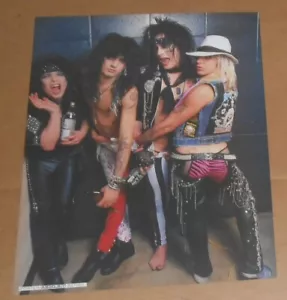 Motley Crue Poster 1986 Vintage 2-Sided 21x16 Band Shot Metal - Picture 1 of 2