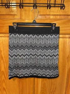 Say What USA Girls Mini Skirt Gray Black Silver Retro, Sz L (14), 15” Length - Picture 1 of 3