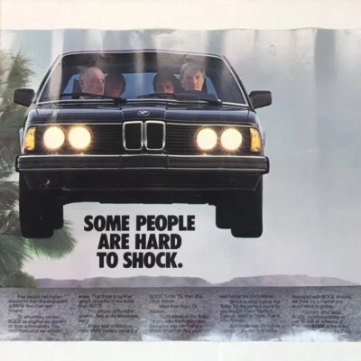 Vintage BMW E30 BOGE Shock Absorber Poster 24 in L x 36 in W 1980's Advertising - Image 1 of 4