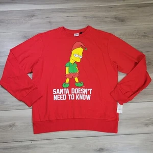 Santa Doesn't Need To Know Sweatshirt Men's Medium Red Fleece Long Sleeve New - Picture 1 of 9