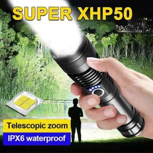 9900000LM Torcia LED Torcia Super Luminosa USB Ricaricabile Luce Tattica -UK - Foto 1 di 14
