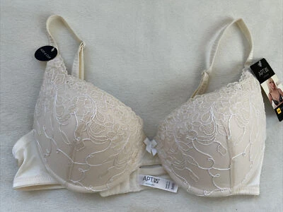 NWT Embroidered Bra by Apt. 9, Size 36 B, BEIGE Push-up - Image 1 of 3