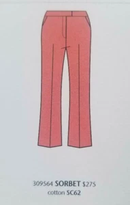 NWT size 2 VINTAGE ECCOCI CORAL PEACH SALMON COTTON ANKLE PANTS - Picture 1 of 5