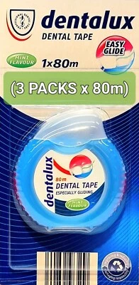 ✅3 PACKS x 80m Dental Tape Mint Flavour Dentalux (Premium) FAST & FREE DELIVERY