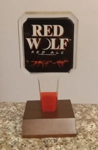 Red Wolf Red Ale Beer Tap Handle Pull 6.5" W/Base - Picture 1 of 3
