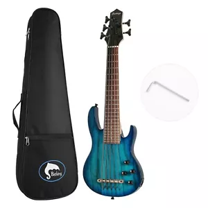 Batking Ukulele Electric Bass Uke Aquila String F/Italy BEADG Ash Wood Body WBag - Picture 1 of 9
