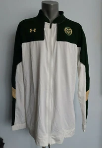 Colorado State Rams Track Top Jacket Under Armour Size XXL Green White Full Zip - Picture 1 of 10