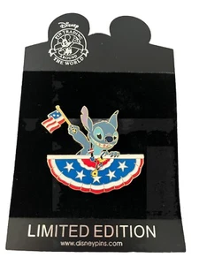 Spilla LE125 Disney Shopping Stitch Bandiera Patriottica Americana RARA 2010 - Foto 1 di 4