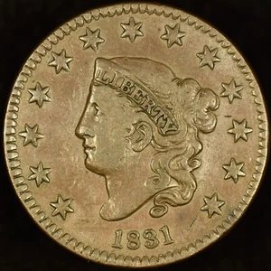 1831 CORONET HEAD LARGE CENT ✪ VF VERY FINE ✪ 1C CHOICE COIN D16 ◢TRUSTED◣ - Picture 1 of 2