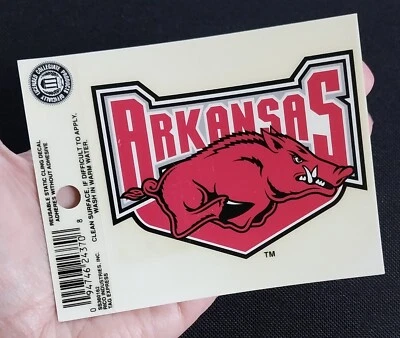 Licensed NCAA Arkansas RAZORBACKS Reusable Cling Decal - Image 1 of 4