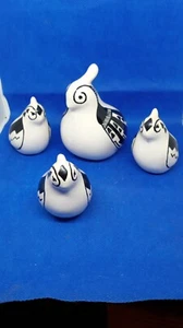 Native American Design Hand Painted Quail set of 4 signed - Picture 1 of 9