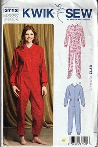 Kwik Sew Sewing Pattern 3712 Misses Pajamas with Footies Size XS - XL 31.5 to 45 - Picture 1 of 1