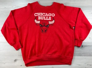 Bassett-Walker Vintage Chicago Bulls Felpa Rossa Taglia Youth XL (46-48) - Foto 1 di 8