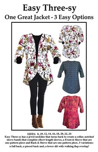 EASY THREE-SY JACKET Sewing Pattern Women Sz 6 - 24 by CNT ~3 Easy Options - Picture 1 of 2