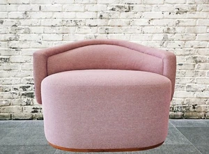 Set of 2 New Pink Barrel Lounge Accent Chairs - Picture 1 of 4