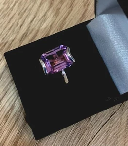 4.95ct Amethyst Octagon Set in 3.3g Sterling Silver Dress/Statement Ring. UK N. - Picture 1 of 16