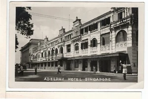 RPPC Adelphi Hotel Singapore Vintage Real Photo Postcard W/Malaya Stamps-TF1 - Picture 1 of 2