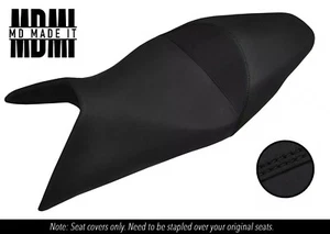PASST ZU APRILIA SL 750 SHIVER MASSGEFERTIGTER GRIFF VINYL-DOPPELSITZBEZUG DSG2 SCHWARZE NÄHTE - Bild 1 von 4