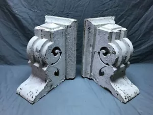 Antikes Paar klobige Corbels Dachhalterungen viktorianisch Shabby Vintage schick alt 1019-23B - Bild 1 von 15