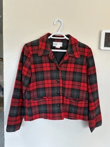 Vintage Bedford Fair lifestyles plaid wool short coat size 4P excellent conditio - Picture 1 of 3