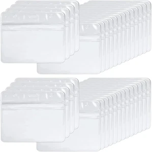 Porta Badge Holder Plastica 100Pz Porta Tessere Plastica Orizzontale Portabatter - Foto 1 di 9