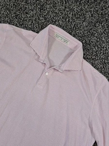 Holderness & Bourne Golf Polo Mens XL Pink White Striped Nagle Shirt - Picture 1 of 9