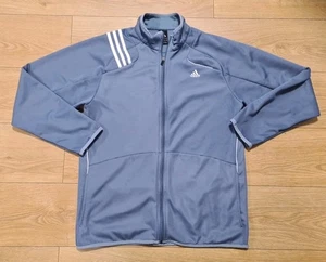 Mens Vintage Retro Blue Large Adidas Zip Up Jumper (91) - Picture 1 of 9