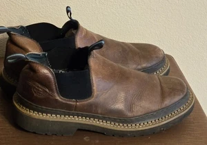 Georgia Giant Romeo Zapatos de Trabajo Sin Cordones 14W Punta Redonda Bota Marrón Oscuro GR262 USADOS EN EXCELENTE ESTADO - Imagen 1 de 9