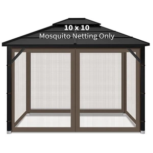 Gazebo Replacement Mosquito Netting Outdoor Universal Gazebo Canopy 4-Panels ... - Picture 1 of 7