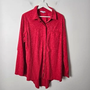 Athleta Gr. XL Urbanite strukturiertes Hemd mit Knopfleiste Matador rot hoher Saum - Bild 1 von 10