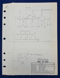 Original Thomas Organ Service Schematics - Manual / Model 600 -- #5 - Picture 1 of 1