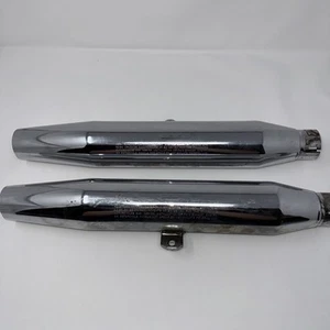 Lot of 2 Harley Davison Exhaust System 65605-97 & 65613-97. Chrome Muffler Oem - Bild 1 von 7