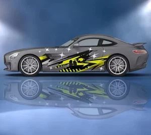Calcomanías de auto Flame; calcomanía de librea deportiva Flame Racing para ambos lados del auto; llamas - Imagen 1 de 1