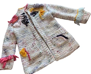 Anthropologie Sleeping on Snow Arietta Fringe Cardigan Chunky Sweater S $350 D - Picture 1 of 13