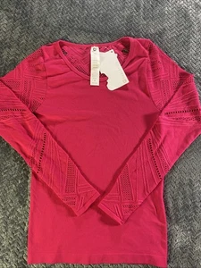 NEU Fabletics Isabella Seamless Top Damen Small Hot Pink Langarm - Bild 1 von 10