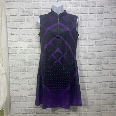 CE GOLFS 1/4 Zip Moisture Wicking 4 Way Stretch Purple/Black Dress Medium NWT - Изображение 1 из 4