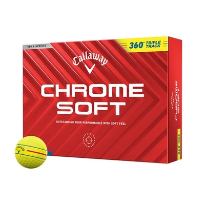 NEW Callaway Chrome Soft 360 Triple Track Yellow 2024 Golf Balls