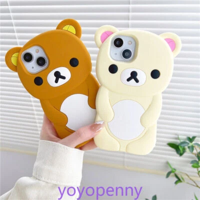 Cute Bear Cartoon Silicone Soft Phone Case Cover for iPhone 17 16 13 15 Pro Max - Image 1 of 4