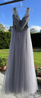 Grey Silver Prom Dress Aline Sequin Bodice Jora Collection L Dress To Go Botley
